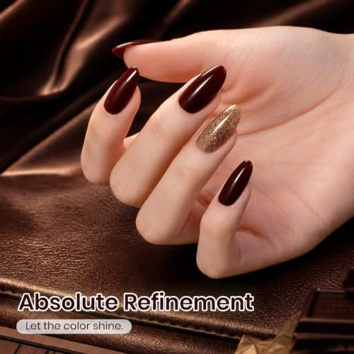 Image of Beetles Brown Gel Nail Polish - Brownie Velvet 15ML /0.51Fl Oz, Dark Brown Gel Polish, Same Color Bottle, Soak Off UV LED Lamp Fall Nails Art, Long-Lasting Manicure Salon DIY Nails Home
