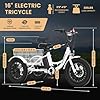 MOONCOOL Electric Tricycle for Youth, 35 Miles 16IN 3.0 Fat Tire Electric Trike, 3 Wheels Electric Bicycle Bikes, 250W Aluminum Frame Electric Tricycle Etrike with Removable Battery and Basket #5