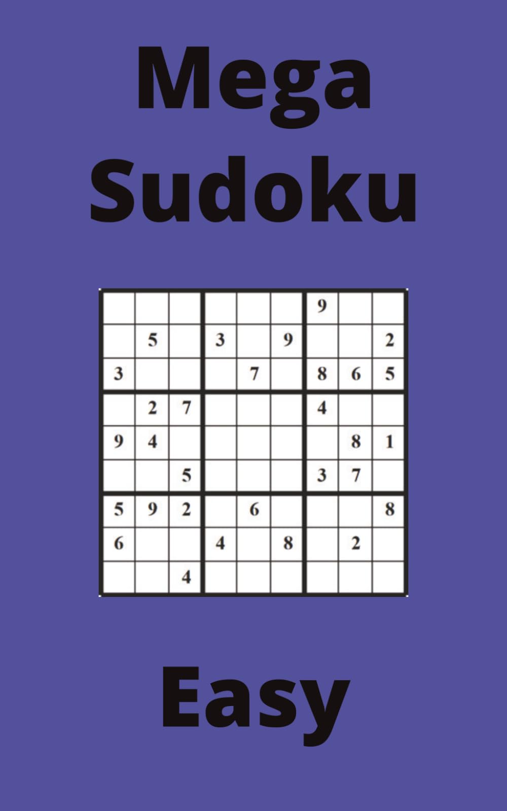 Blue Mega Sudoku Book, 9x9 Puzzles, 100 Pages, 5x8, Easy