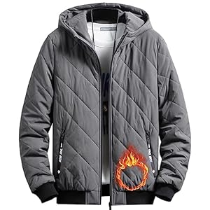 [Bligo] 中綿ジャケット メンズ 冬服 フリースジャケット ライトダウン 軽量 アウトドア ジャンパー コート ジップアップ 裏起毛 防風 防寒 柔らかい カジュアル 秋服 おしゃれ 無地 おおきいサイズ Gray-4XL