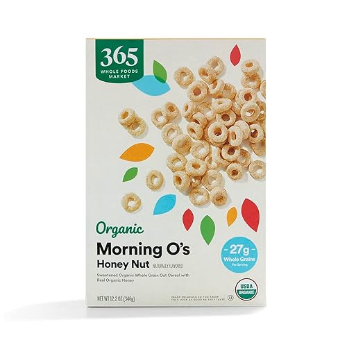 365 por Whole Foods Market, cereal orgánico de miel y nueces Morning O's, 12.2 onzas