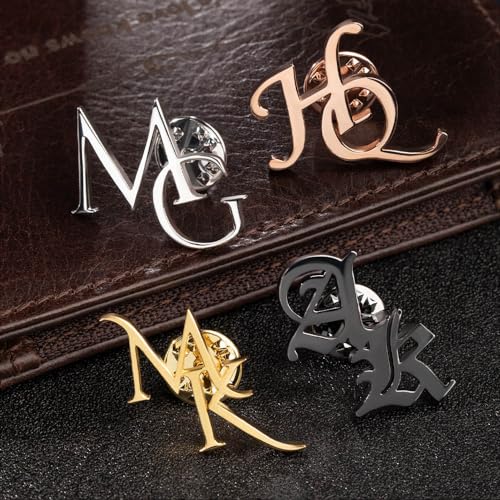 callie Personalized Initials Name Brooch Pin - Custom Lapel Pin for Men Suits with Monogram Letters, Birthday Anniversary Wedding Jewelry Gifts for Men Women2