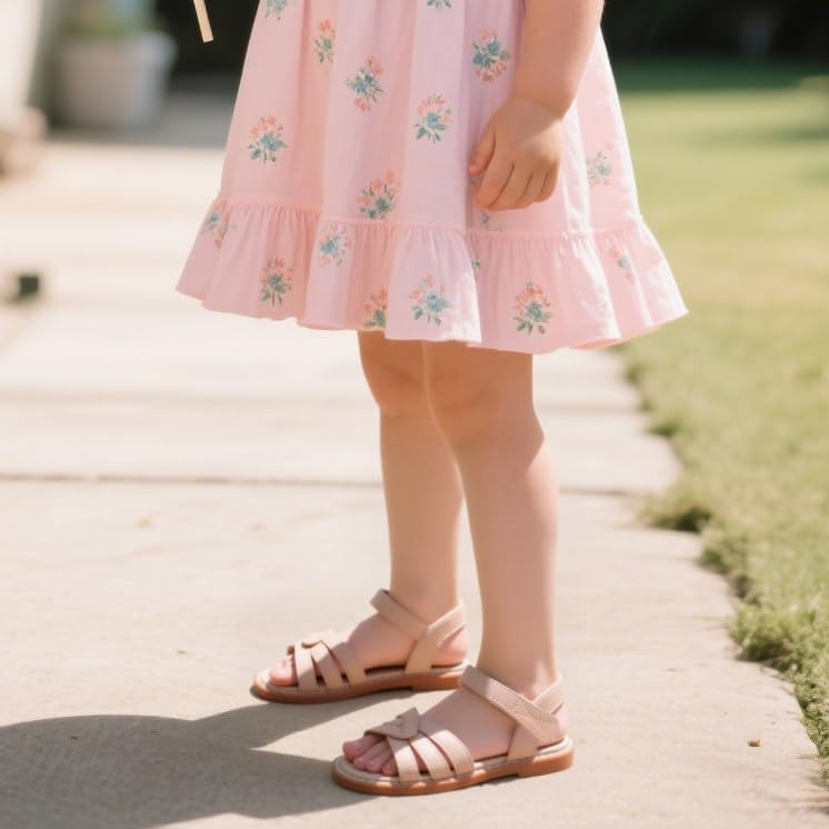 Image of ESTINE Toddler /Little Kid Girls Bow Open Toe Flat Evening Dress Sandals