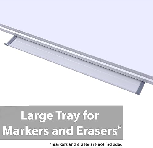 Miniatura 4 de DexBoard - Pizarra magnética de borrado en seco de 36 x 24 pulgadas, marco de aluminio montado en el centro comercial con bandeja para bolígrafos,