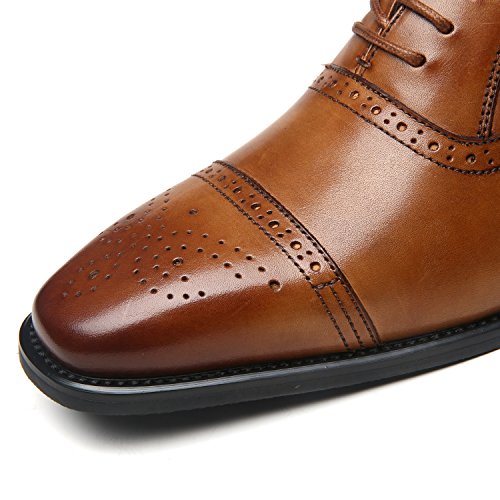 Image of Men's Cap Toe Lace up Oxford Dress Shoes Posh-1-tan