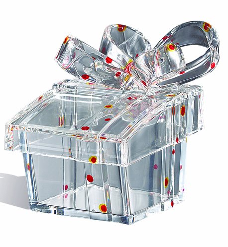 Square Gift Box Short (Clear/Red)