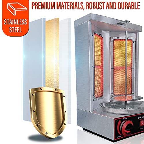 Vertikale Dönergrill 2 Brenner Gas Dönermaschine Hähnchengrill Drehgrill Gyrosgrill 3000W – Bild 7
