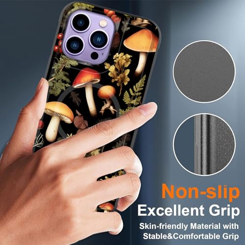 ZQLPLZR Magnetic for iPhone 15 Pro Max Case,[Compatible with MagSafe] [Military Grade Drop Protection] Heavy Duty Shockproof Phone Case for iPhone 15 Pro Max 6.7'',Forest Mushrooms - image 6