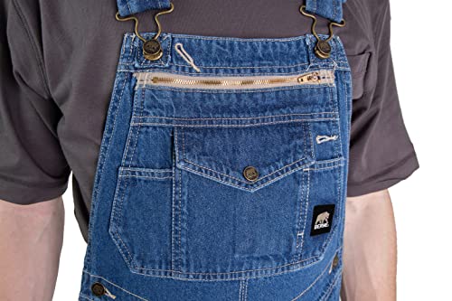 Berne Men's Heritage Unlined Washed Denim Bib Overall, 38W X 32L, Stone Wash Dark #TOP3