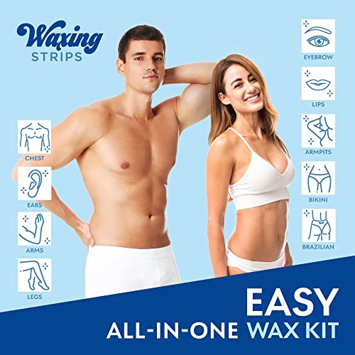 Wax Strips Hair Removal For Women, Large Waxing Strips For Sensitive Skin, Brazilian Waxing Kit & At Home Wax Kit With Strips - Facial, Arms, Chest, Legs, Eyebrow, Bikini Line, Vegan Cruelty Free, Made In Spain, 36 + Extra 4 Counts, 7.1” X 3.5” Inch #TOP1