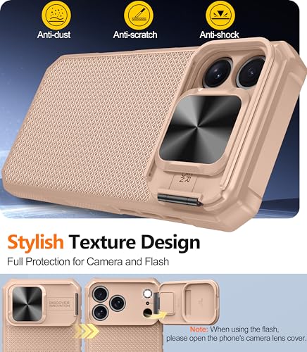 Image of Magnetic for iPhone 17 Pro Max Case [Slide Camera Cover] [Compatible with Magsafe] [Kickstand][Military Grade Protection] Shockproof Rugged Case for iPhone 17 Pro Max,Rose Gold
