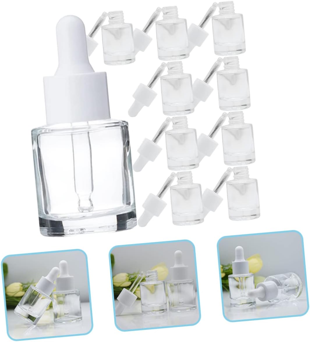 10pcs Essential Oil Bottles Glass Dropper Bottles for Liquid Refillable