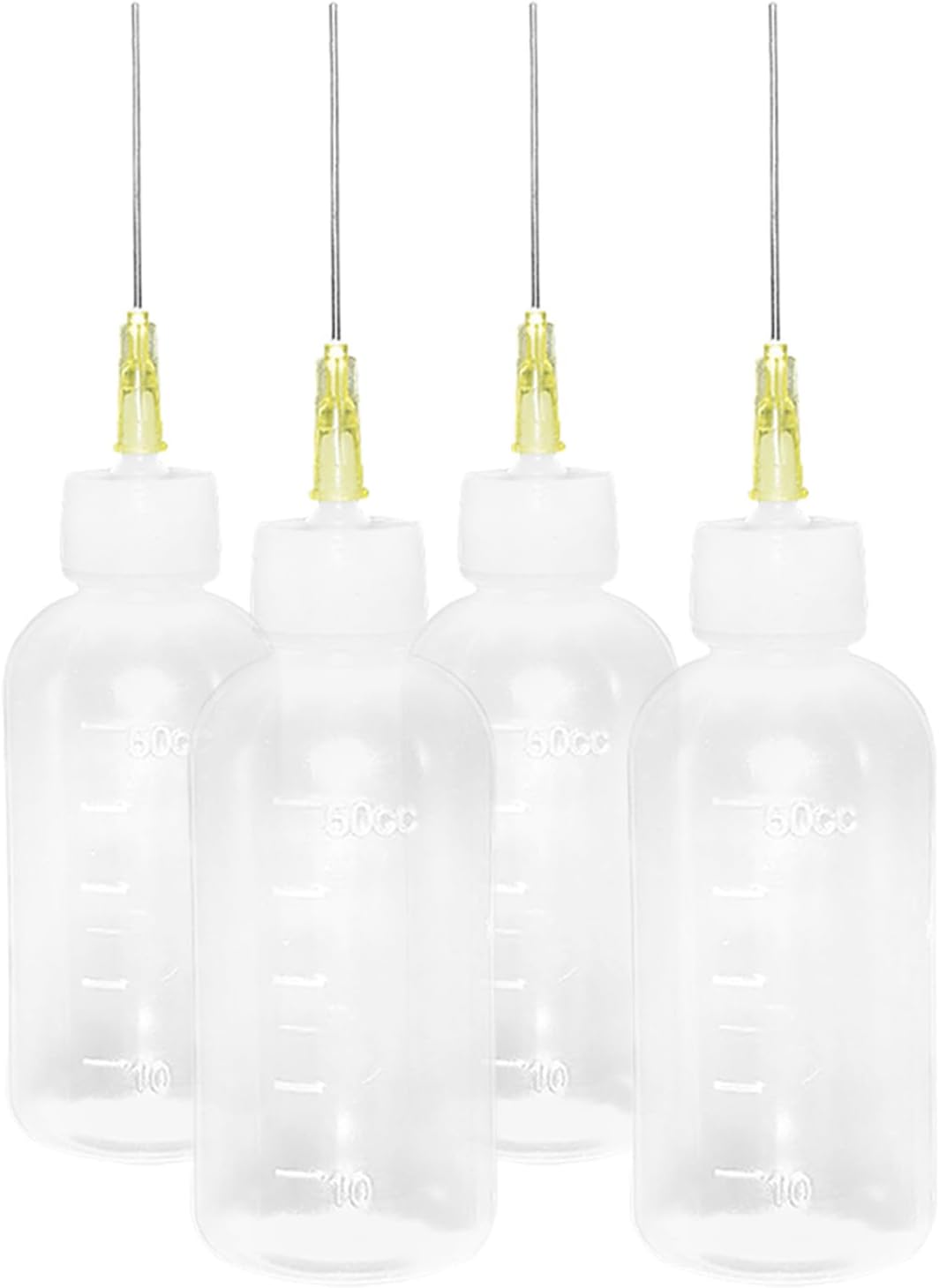 Precision Applicator Bottle 4-Pack Clear Reusable Dispensing Bottle with Fine Tip Leakproof Cap for Glue Wood Glue Hair Dye Oil Paint and Train Track Accessories