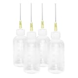MOLUCKFU Precision Dispensing Bottle with Leakproof Cap Clear Body 4-Pack for Glue Application Woodworking Hair Dye and Paint with Fine Needle Tip