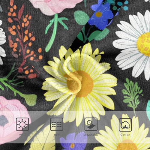 Toddler Underwear Custom 2t Cotton Little Girl Panties Durable Undies Kids Briefs Colorful Spring Flowers Black3