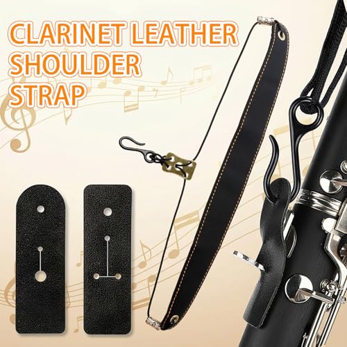 2 Pcs Clarinet Cleaning Cloth with Clarinet Neck Strap, A-shaped Design Cleaning Swab & Adjustable Support Strap for Bb/A Clarinets, Blue Cloth Black Strap - Thumbnail 5