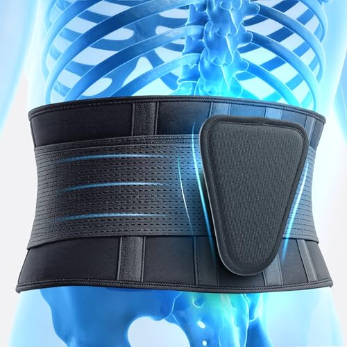 Plus Size Back Brace for Lower Back Pain Relief 5XL Unisex Lumbar Support Belt with Lumbar Pad Ergonomic Design and Soft Breathable Material Adaptive Fit for Herniated Disc Sciatica Scoliosis