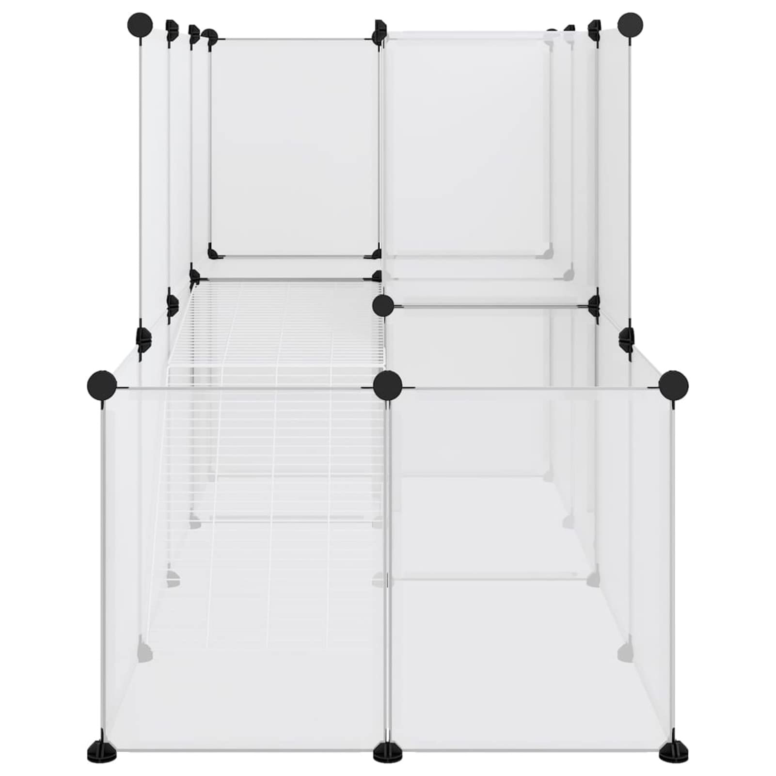 Jaula de Animales pequeños, Jaulas para Conejos, Jaula Cobaya, Jaula Hamster, Jaula para Gatos, Jaula Chinchilla, Recinto para Conejos, PP y Acero Transparente 142x74x93 cm