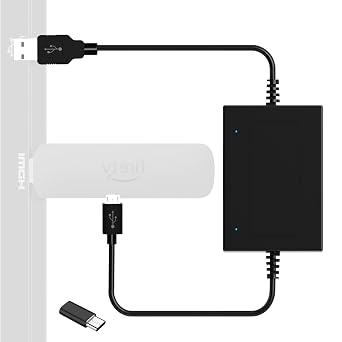USB Cable for TV & stick Compatible with Fire TV Stick 4K Max, Chromecast, and Other Micro/USB-C Devices Eliminates Messy Wiring and the Need for AC Adapter Black