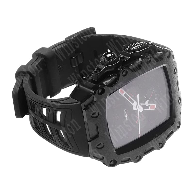 Boîtier en métal pour Apple Watch 45mm style horlogerie avec bracelet en silicone