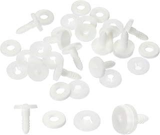 PATIKIL 20mm Doll Joints, 20 Set Plastic Removable Animal Joints Connector Engage Bolt for Bear Soft Limbs Making Head Joints DIY Crafts Accessories, White