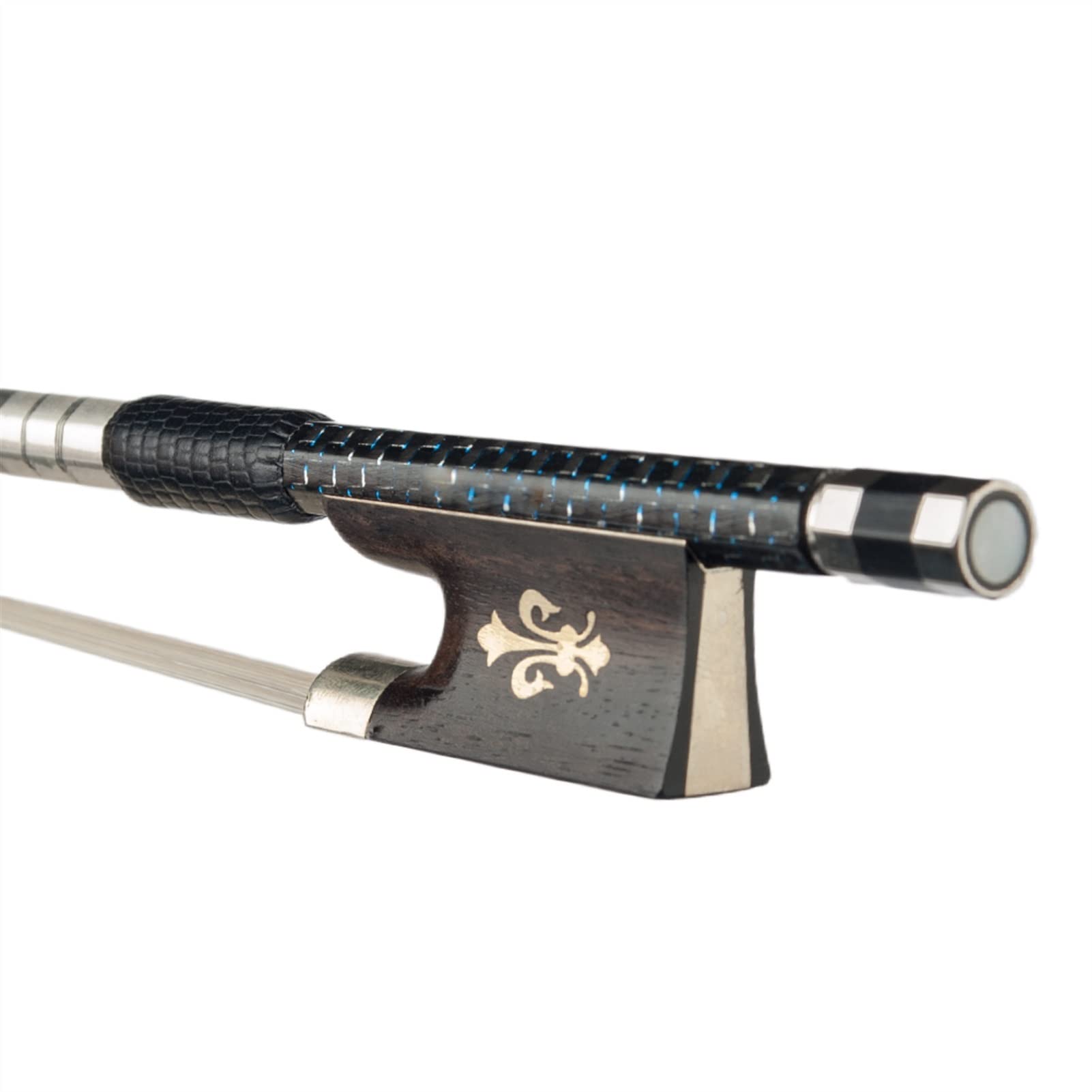 Archetto 4/4 Archetto Per Violino 4/4 In Fibra Di Carbonio - Con Crine Di Cavallo, Rana In Ebano E Intarsio Archetto Bilanciato Studenti Musicisti - Foto 2