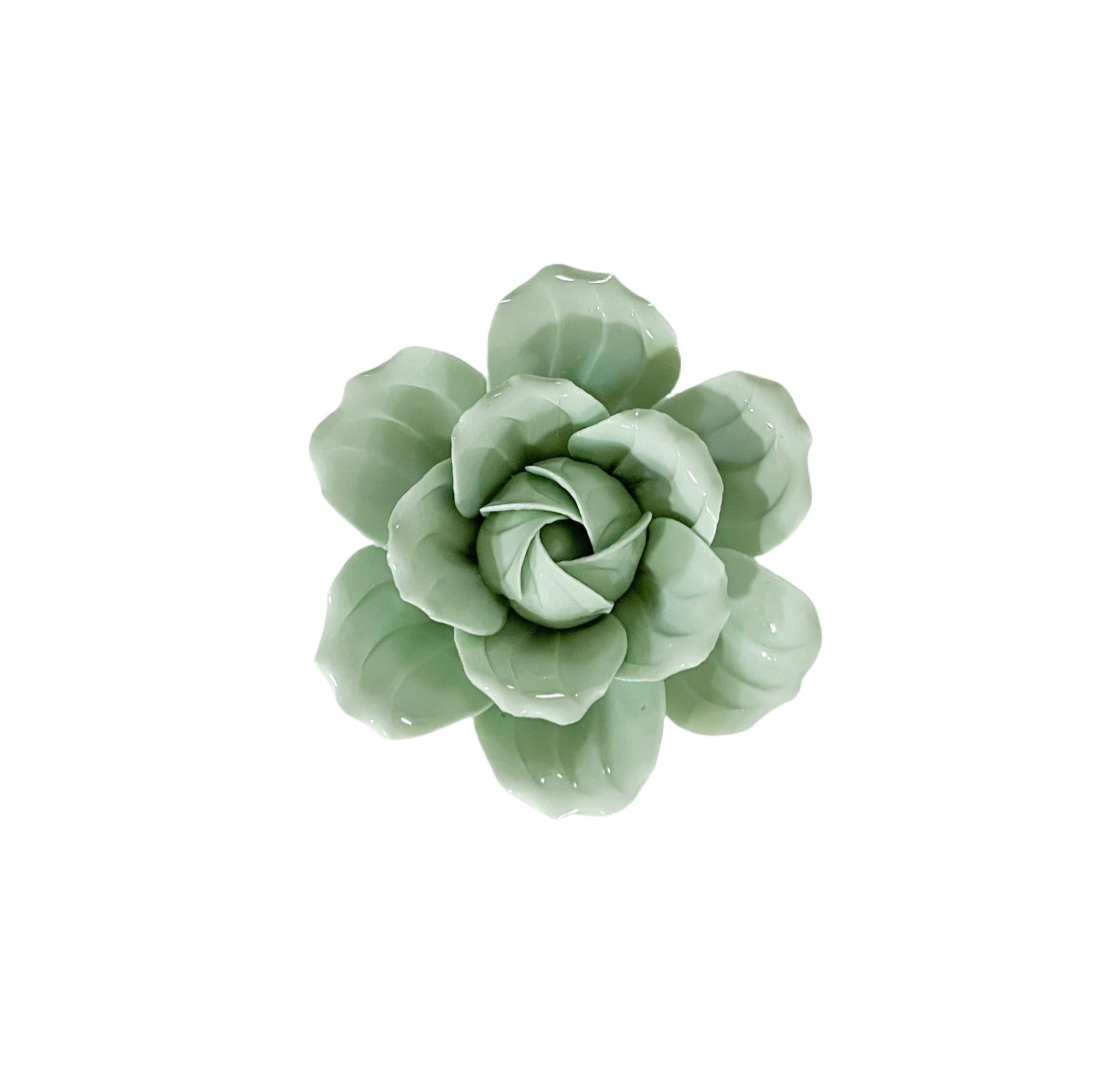 Camellia,Light Green, 2.76",Ceramic Flower Wall Art Decor, Artificial Flower Wall Sculpture,Handmade Ceramic Flowers for Home,Hallway,Living Room, Kitchen,Bathroom