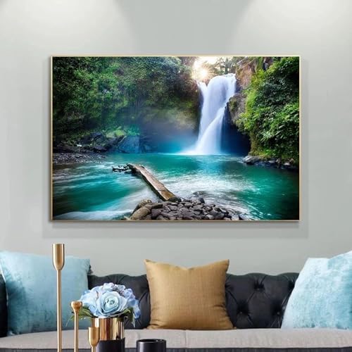 Toile cascade d'automne au salon pour créer un espace de détente