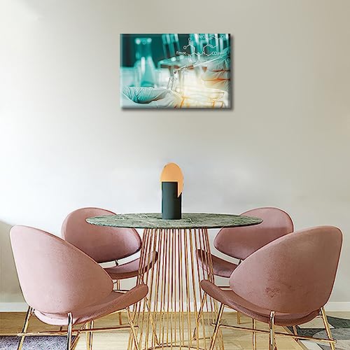 Image of 1 Panel Medical Wall Decor Poster Laboratory Wall Decor for Bedroom Scientist Hand Holding Test Tubes Laboratory Research Giclee Wooden Framed Gallery-Wrapped Ready to Hang (12 inch Wx18 H)