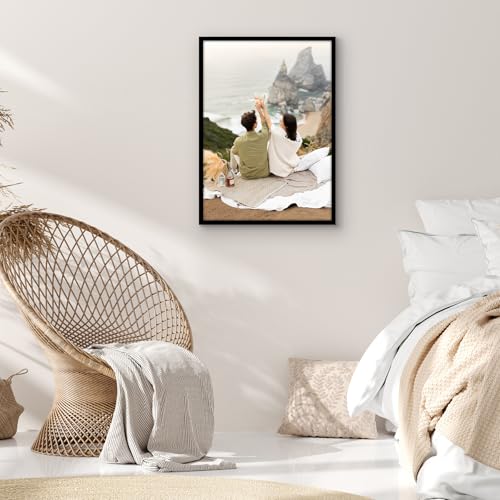 Image of Americanflat 20x28 Picture Frame with Polished Plexiglass - Streamline Collection - Thin Border Picture Frame for Wall Display - Hanging Hardware Included - Black