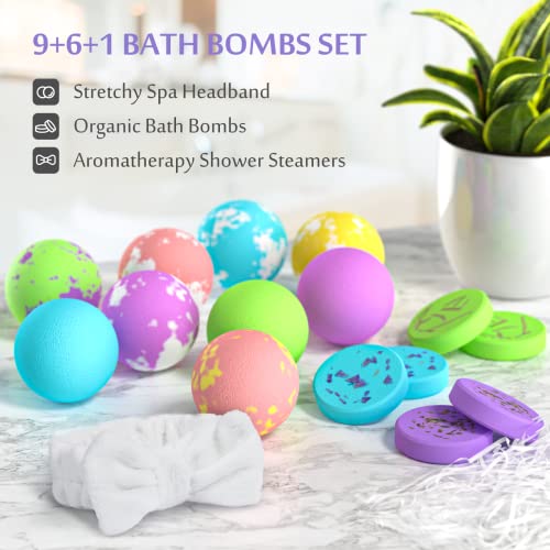 Lush Bath Bombs For Women Girls Kids, 9+6+1 Bath Bomb Gift Set For Mom Wife Girlfriend, Surprise Bathbombs For Relaxation & Stress Relief, Mothers Day Birthday Gifts For Women Who Have Everything #TOP1