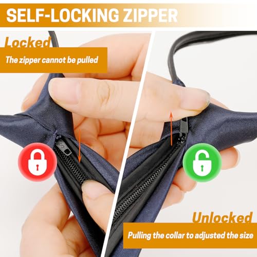 Aurya Boys' Solid Color Zipper Tie 15 inch/19 inch Polyester Satin Zipper Neckties4