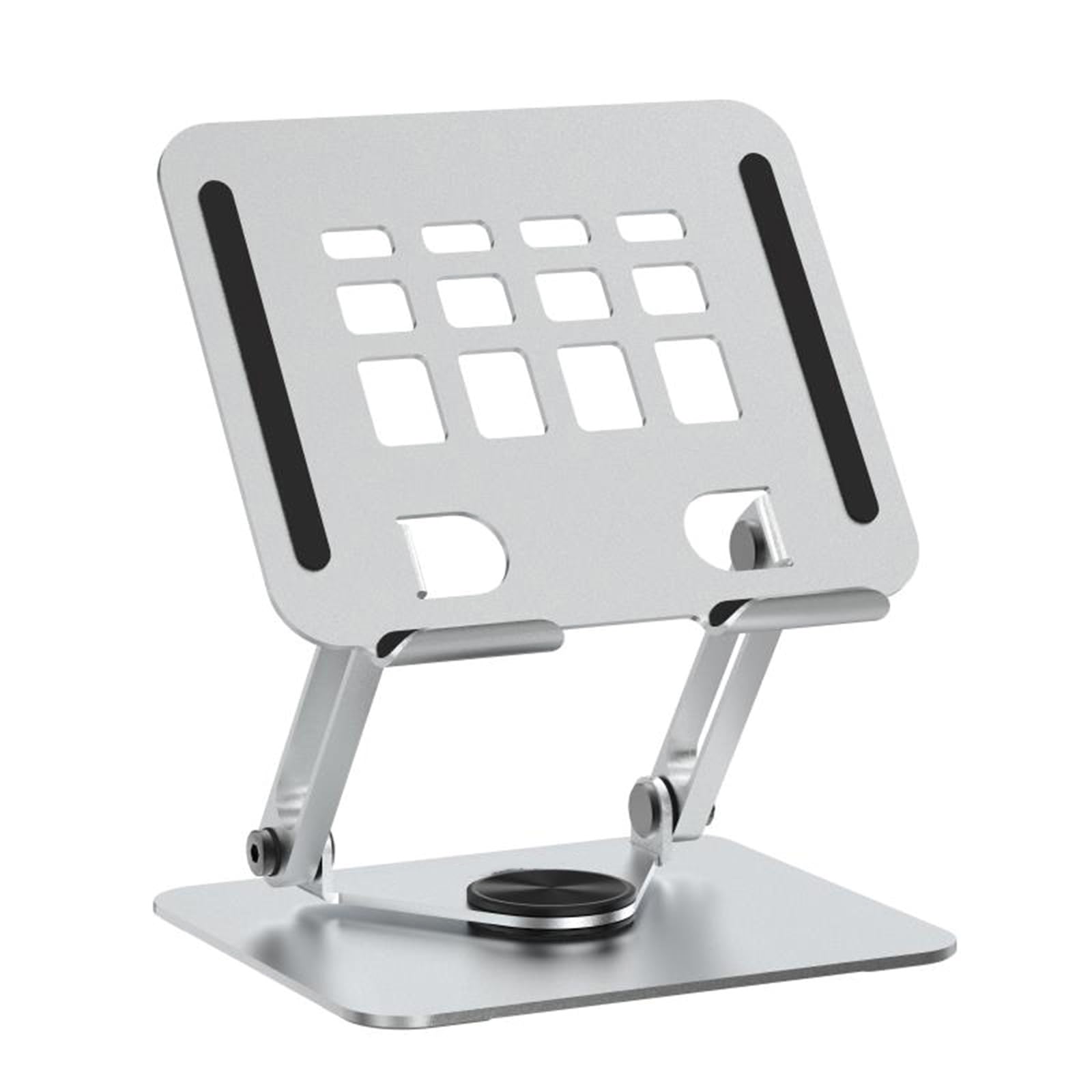 YUPEIUKLI Adjustable Aluminum Tablets Stand, 360 Degree Rotatable Desktop Holder Base and Heat Dissipation Bracket for Tablets