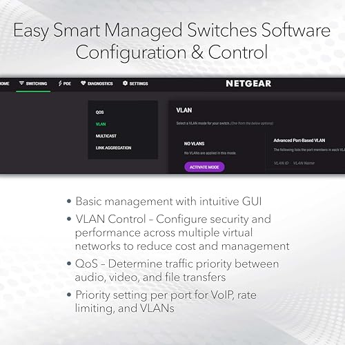 Image of NETGEAR 5 Port PoE Gigabit Ethernet Easy Smart Managed Essentials Switch (GS305EP) - with 4 x PoE+ @ 63W, Desktop or Wall Mount