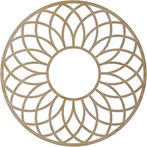 Image of Ekena Millwork 30 inchOD x 10 1 /4 inchID x 1 /4 inchT Cannes Wood Fretwork Pierced Ceiling Medallion, Hickory