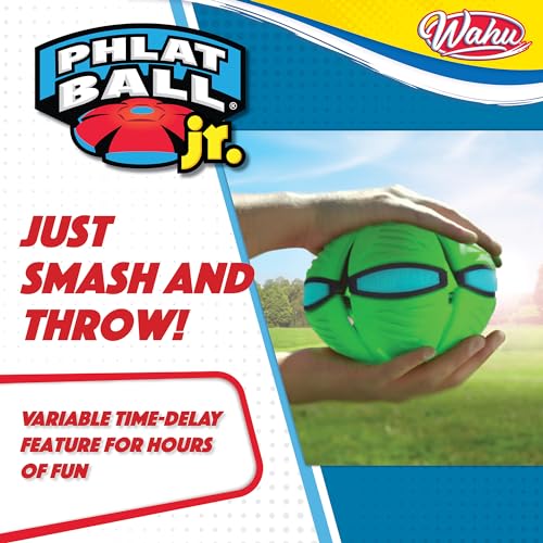 Wahu Phlat Ball Junior (Grün), Frisbee Scheibe und Ball für Kinder ab 5 Jahren, Fliegender Outdoor-Spielzeug Handball