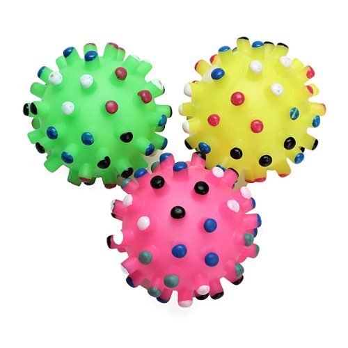 3 Pcs Pet Dog Squeaker Squeaky Quack Sound Chewing Toy Ball Cat Puppy