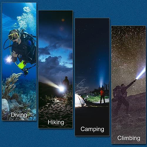 APLOS AP50 Scuba Diving Flashlight, Dive Torch 5000 Lumen Super Bright Flash Lights, IPX8 Underwater Waterproof Night Dive Torch 110 Meters Submersible Light