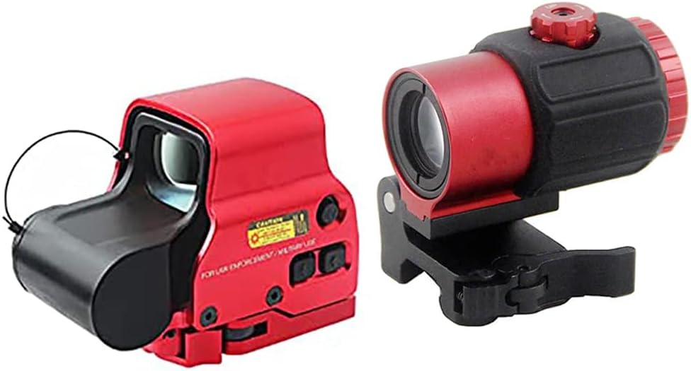 558 Red Green Dot Reflex Sight & G33/G43/G45 3X 5X Magnifier Scope Combo, 558+G33/G43/G45 Sight, Optical Holographic Hybrid Sight + G33/G43/G45 Magnifier with Switch to Side QD Mount, Fit 20mm Rail