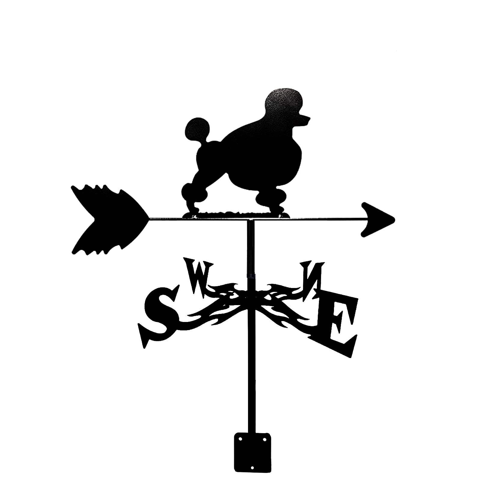 WIQUYBML wind vane Weathervane Weather Vane with Poodle Bee Cyclist Ornament, Wind Direction Indicator Outdoor Roof Garden Mount Yard Decor Vane,Yard Indicating (Poodle)