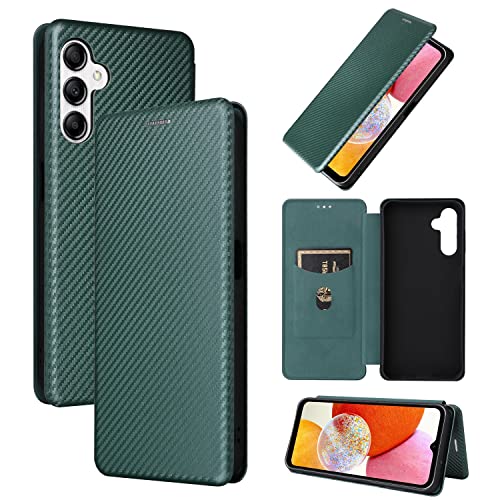 Coque Samsung Galaxy A14 4G étui portefeuille hybride PU vert