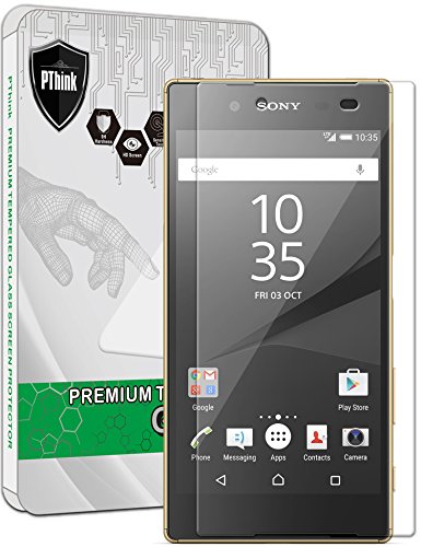 Xperia Z5 Premium Screen Protector, PThink® Premium Tempered Glass Screen Protector for Sony Xperia Z5 Premium with 9H Hardness/Anti-scratch/Shatterproof/Fingerprint resistant (Sony Xperia Z5 Premium)
