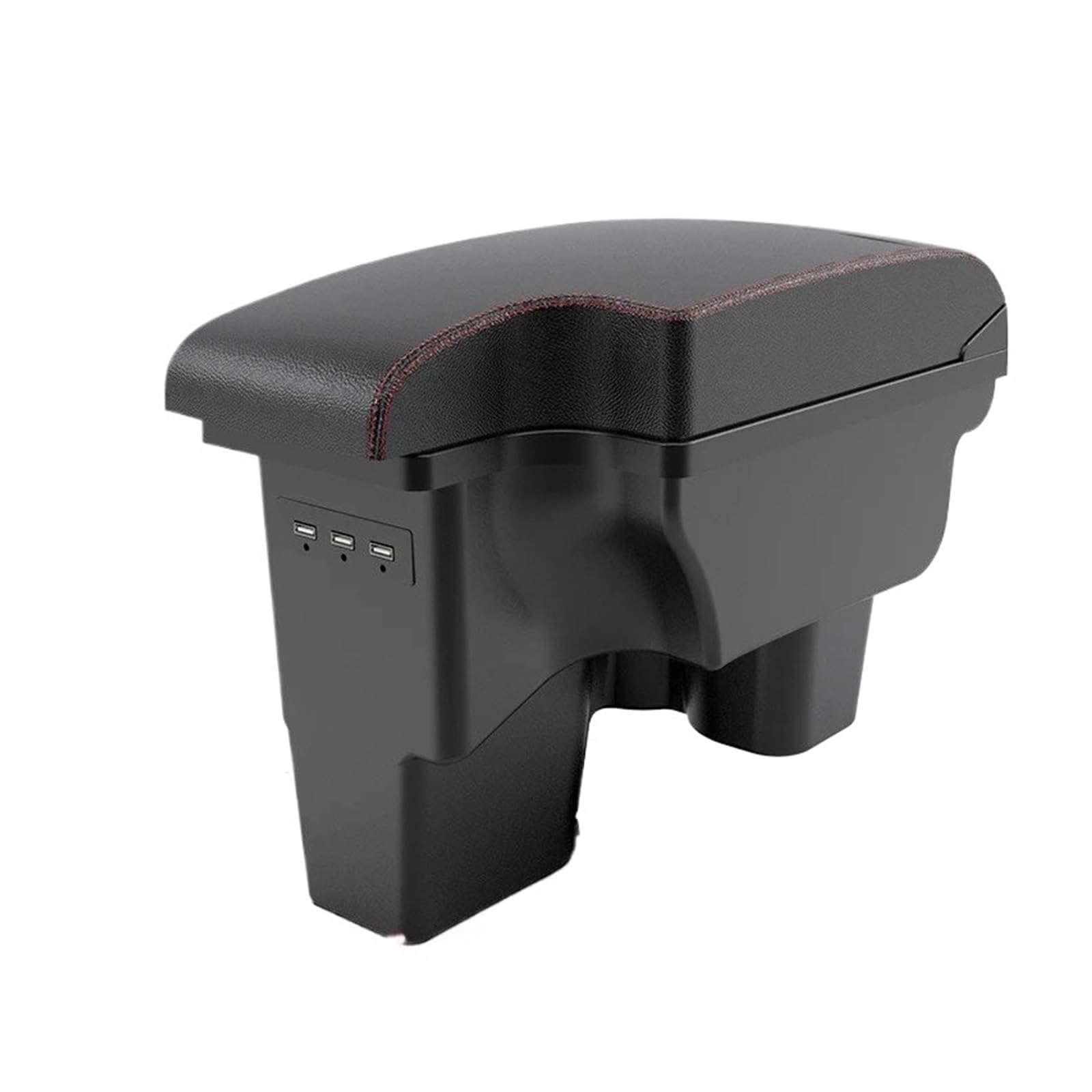 Armrest Box For Toyota For Hilux Armrest Storage Box Holder Ashtray Retrofit Interior Parts Accessories USB LED Car Armrests(B Black red)