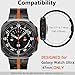 WINGLE Metal Band for Galaxy Watch Ultra Bands 47mm 2025/2024 Men Rugged Durable Armor Stainless Steel Samsung Galaxy Watch Ultra Band Classy Casual Business Bands Butterfly Folding Clasp Black/Orange
