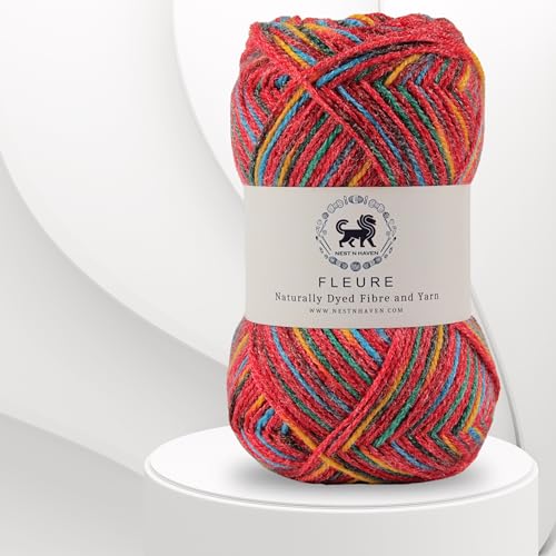 Image of Nestnhaven Acrowools Fleure Hand Knitting and Crochet Yarn. Pack of 1 Ball - 100gms. Shade no - NNHF (Multicolor20) | (300 Gm)