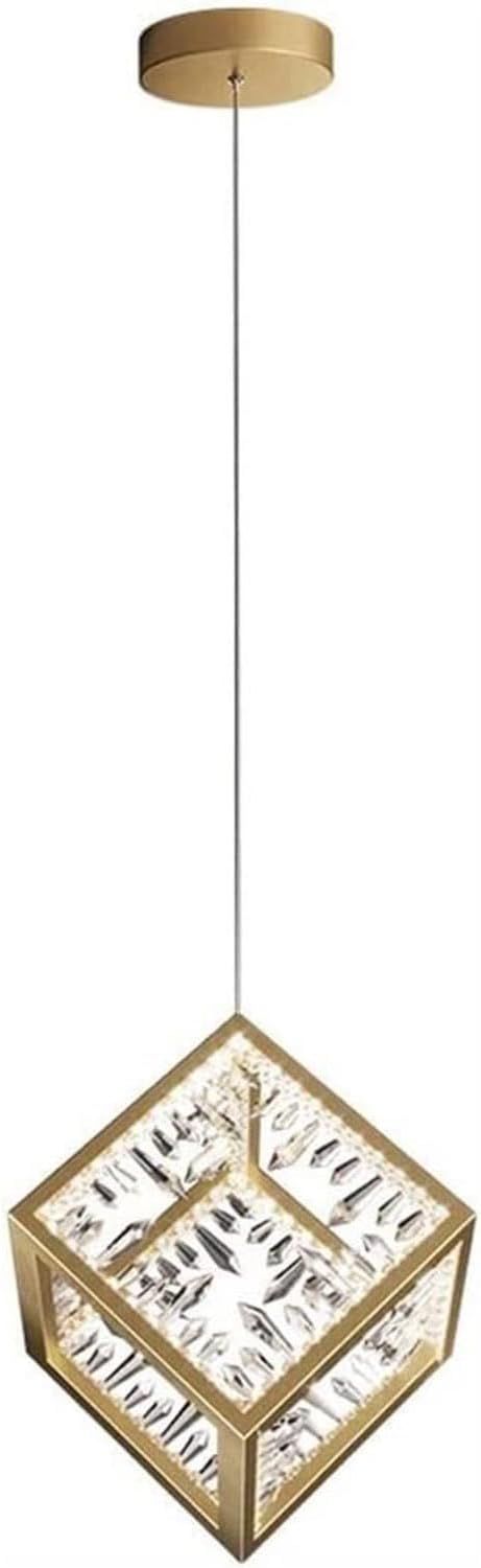 OUDINI Kitchen Island Pendant Light Fixture,Gold Square LED Hanging Light,Postmodern Kitchen Island Chandelier,for Bedroom, Kitchen, Living Room, Dining Table