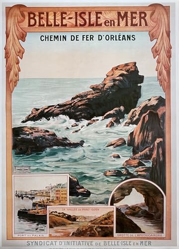 Affiche Belle Isle en Mer Serreau 50x70 cm idée cadeau souvenir