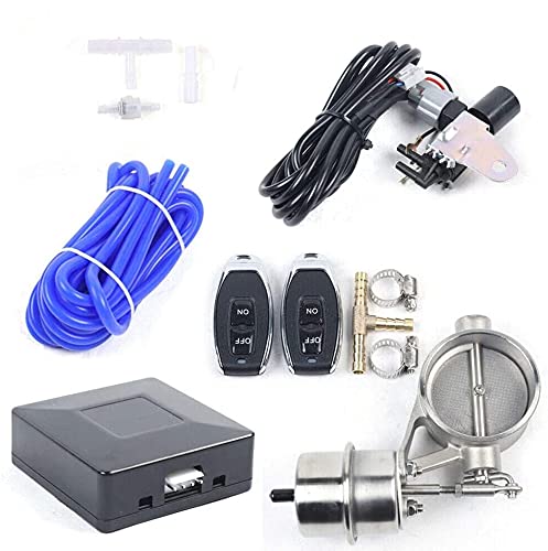 Clapet d'échappement électrique en acier inoxydable 63 mm avec commande sous vide, 2 télécommandes 12 V