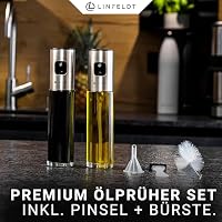 LINFELDT 2er Ölsprüher für Speiseöl 100ml Öl Sprühflasche Ölsprüher für Heißluftfritteuse - Öl und Essig Zerstäuber - Öl Sprüher zum Kochen für Küche Edelstahl – Ansicht 2
