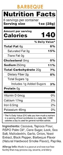 Wai Lana Veggie Chips - Gluten Free, Non-Gmo, Vegan, Zero Trans Fats (Barbeque, 8 Ounce (Pack Of 9)) #TOP4